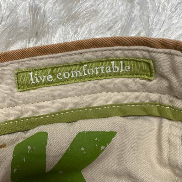 Life Khaki Brown Flat Front Chino Pants Sz 36 x 32 Relaxed Straight - Picture 6 of 8